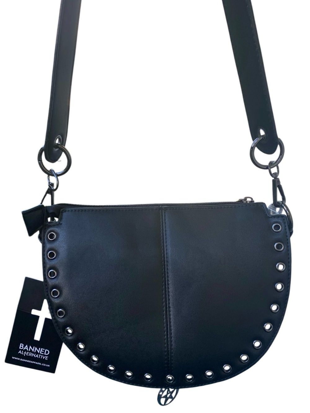 NWT Banned Alternative Vidiona Triple Moon Shoulder Crossbody PU Leather Bag - Picture 8 of 16